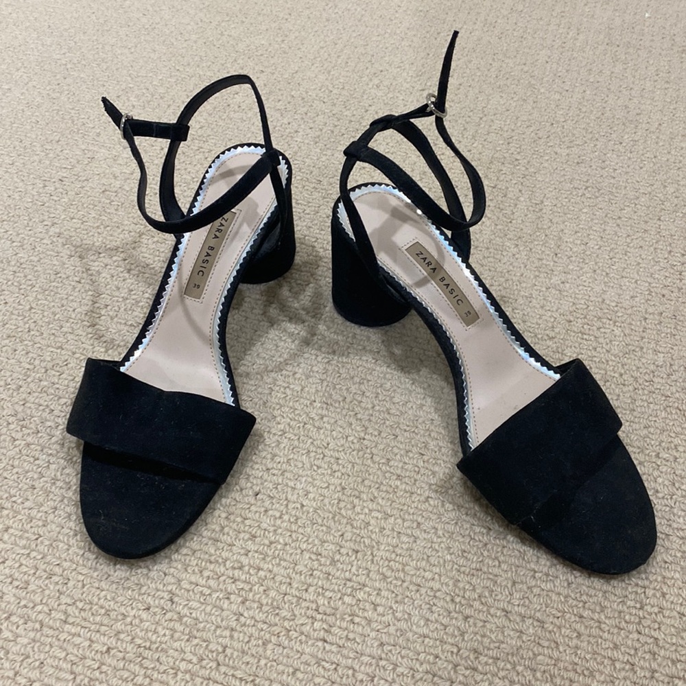 Zara Black Sandals, Size 39